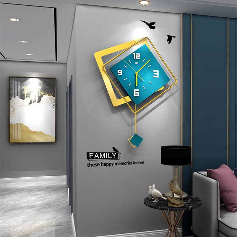 Luxury Lifestyle Homes - Reloj de pared cuadrado nórdico 3D,