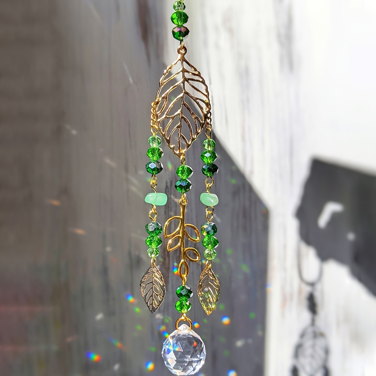 Atrapasueños de Cristal Verde, - Crystal Ball Decor reseña y precio